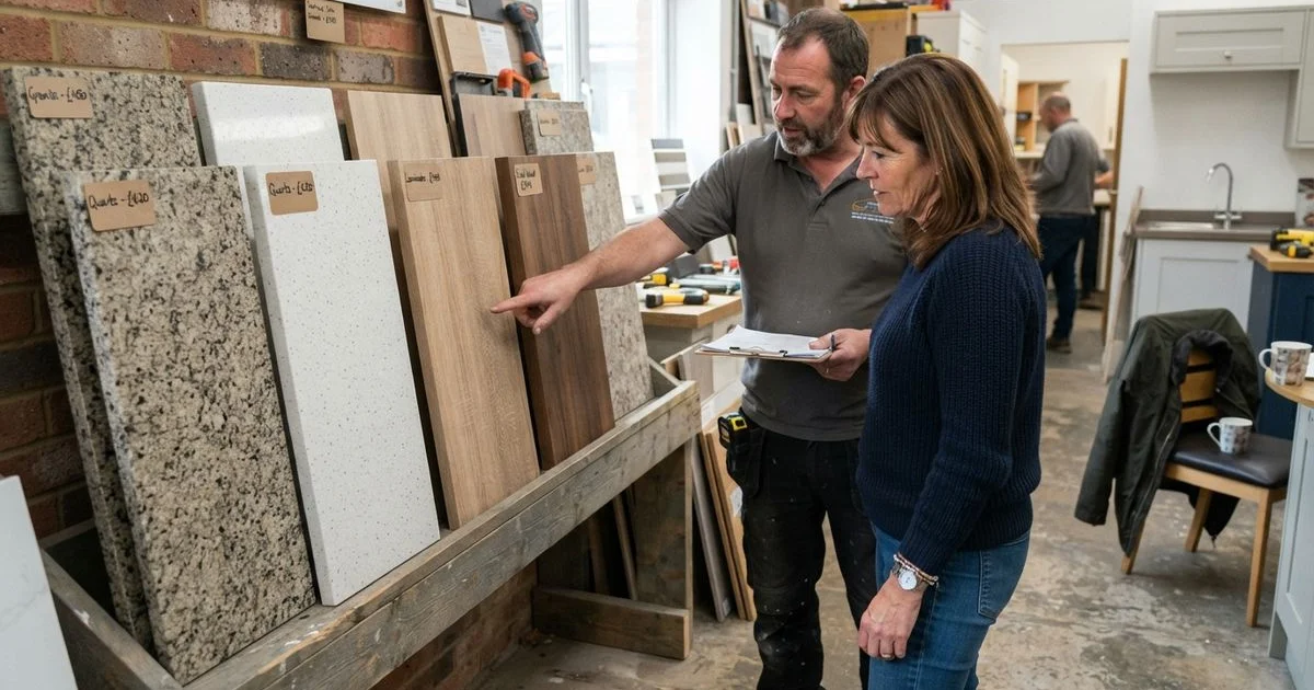 Worktop costs by material: laminate, wood, quartz and granite compared
